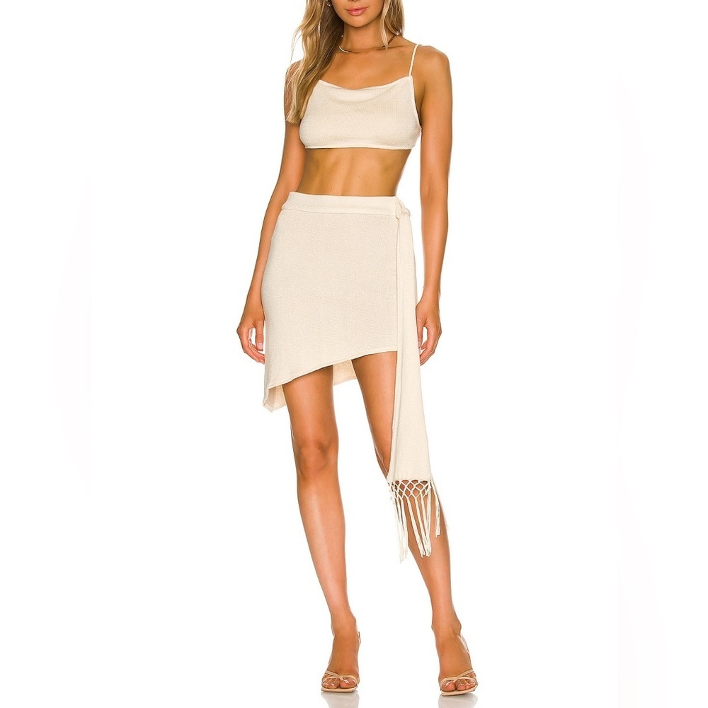 NWT Savannah Morrow 100% Organic Cotton Novia Skirt in Cream Size M